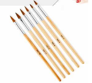 Pinceau à ongles en acrylique pur 100 % Kolinsky avec manche en bois naturel, pinceau synthétique pour aquarelle, poudre à sourcils, sculpture, pinceau à ongles de salon - Product Image 4