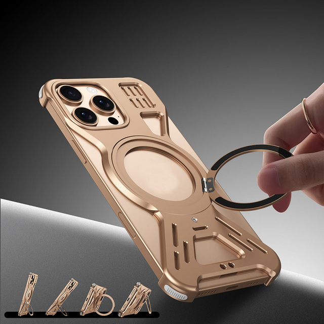 Cool Magnetic Metal Aluminum Alloy Frameless 360 Rotating Holder Case for iPhone 6/7/8 Plus X Xr Xs Max 11 Pro Max