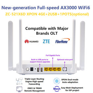 Huawei รองรับ WPA3 OFDMA MU-MIMO ZC-521X6D XPON ONU 4GE 2USB AX3000 WiFi6 4 เสาอากาศ GPON EPON อัตโนมัติ FTTH OMCI TR069 - Product Image 1