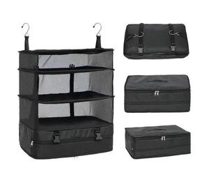 Portable Luggage Closet Organizer <strong>Storage</strong> <strong>3</strong> Shelves Hanging Shelves Travel Packing <strong>Cube</strong> Space Saver Closet Organizer <strong>Storage</strong> - Product Image 4