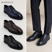Chaussures Derby pour Hommes en Cuir de Veau, Bout Rond, Tige Texturée, à Lacets, Style Business Décontracté, Personnalisables, Vente en Gros RADOLFA