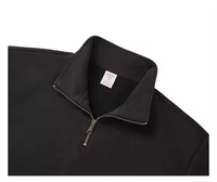 Sweat-shirts unisexes en polyester/coton à col montant et fermeture éclair sur le côté, personnalisables avec logo brodé et impression numérique, style streetwear oversize pour l'automne