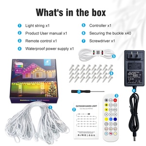 Outdoor IP67 Waterproof RGB LED <b>String</b> <b>Lights</b> Electric for House Roof Christmas Halloween Garden Decor Outdoor LED Eaves <b>Lights</b> - Product Image 4