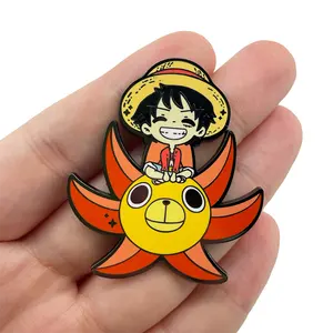 Promotional fancy design anime characters gold plated hard enamel custom kawaii cartoon pin