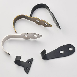 Wall Mount Single <b>Hook</b> Iron Coat Rack Hardware For Wardrobe Bathroom <b>Kitchen</b> Door <b>Hooks</b> Black Silver Antique Bronze - Product Image 1