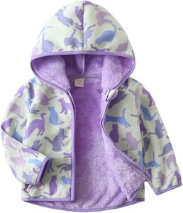 Veste polaire épaisse et chaude coupe-vent pour bébé fille, 100 % polyester, à capuche, coupe classique, directement de l'usine - Product Image 4