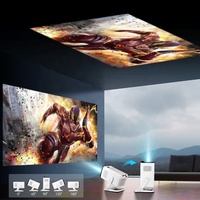 Projecteur OEM ODM d'usine, système Android 14, Full HD 720P, double WiFi, BT 4K, LCD LED, vidéo portable, projecteur de cinéma maison