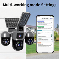 Caméra PTZ solaire sans fil, panoramique 360°, détection de mouvement PIR, vision nocturne, étanche IP65, audio bidirectionnel, extérieur, maison, villa