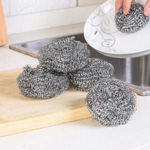 Éponge à récurer en laine d'acier, lot de 4, pour la vaisselle et le nettoyage des casseroles et poêles en acier inoxydable - Product Image 1