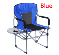 Kursi Lipat Camping Desain Modern Baja Anti Karat Berkualitas Tinggi dengan Meja Samping, Mudah Dilipat dan Portabel untuk Penggunaan Luar Ruangan