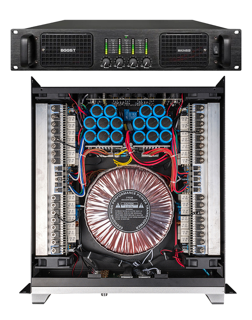 AUWAY MAX1000 4-Channel Class H 4x1000W 8 Ohm Professional Power Amplifier for Stage & Pro Audio (Metal)