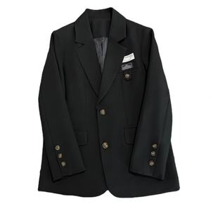 Veste de costume noire pour femme, nouvelle collection automne, coupe ajustée, style urbain tendance, petit blazer. - Product Image 1