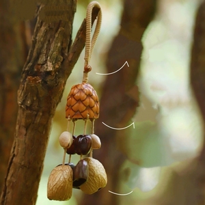Wholesale Boho Natural Fruit Shell <b>Wind</b> <b>Chime</b> Charm, Handcrafted Hanging Pendant Nature Handmade Souvenir Decor - Product Image 3