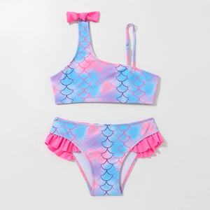 Maillot de bain une pièce pour femme, écologique, taille haute, imprimé floral, col rond, dos nu à nouer, avec logo 3D personnalisé et échantillon gratuit - Product Image 1