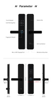 Serrure de porte numérique intelligente Tediton M1 Safety Ttlock App Tuya WiFi avec empreinte digitale, pour porte d'entrée, Wi-Fi Zigbee