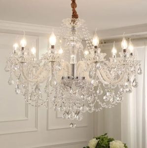 Lustre en cristal de mariage de style européen ampoules LED verre ovale moyen pour hôtel villa décor mariage cristaux bougies lustre - Product Image 2