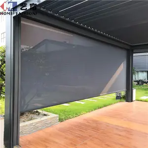 Wind Stand Electric Outdoor Roller Blinds with Remote Control