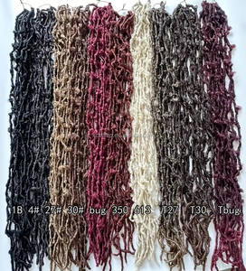 Extensions de cheveux synthétiques Butterfly Locs de haute qualité, bouclées, lisses, tresses au crochet, <span class=keywords><strong>dreadlocks</strong></span>, synthétiques teintes douces, vente en gros - Product Image 6