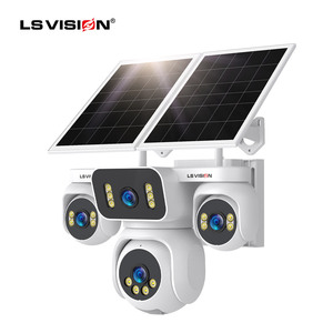 LS VISION 4 Screens AOV Solar <strong>Surveillance</strong> <strong>Cameras</strong> 4G 24/7 Recording Outdoor 12X Digital Zoom Auto Tracking 15W Solar Panel <strong>IP66</strong> - Product Image 1