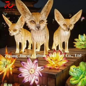 Lanterne géante personnalisée en forme de renard <span class=keywords><strong>Fennec</strong></span>, artisanat traditionnel de Zigong, faite à la main, étanche, durable, lanterne animale, pour la remise des diplômes, Diwali, Ramadan - Product Image 6