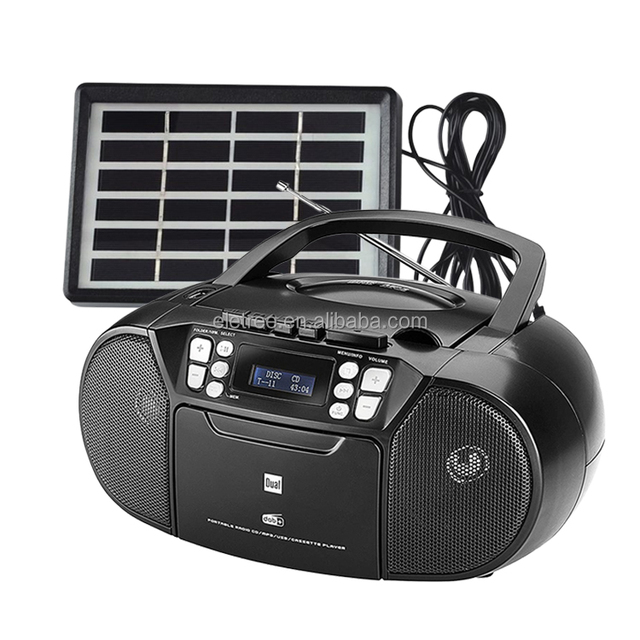 Home Portable Stylish Compatible Multi Function DAB+ FM Betriebene Tragbare Cd-Player Solar Powered Cd Player With Speakers
