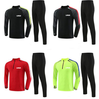 Logo kustom pakaian olahraga kebugaran baju latihan untuk pria setengah ritsleting tim sepak bola Tracksuit sepak bola tersublimasi jaket Tracksuit
