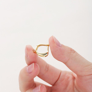 D-Shaped <b>Earring</b> <b>Hooks</b> 14K Gold Plated Copper For <b>Earring</b> Making Jewelry Findings - Product Image 4