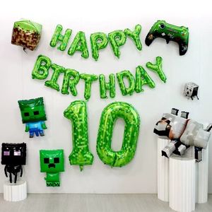 Ballon en aluminium Minicraft Jeu Mon Monde Creeper Pixel <span class=keywords><strong>Roblox</strong></span> Décoration de fête d'anniversaire pour enfants Dessin animé - Product Image 2