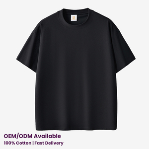 T-shirt da uomo estiva a maniche corte <span class=keywords><strong>in</strong></span> misto cotone pesante 240 g/m² di alta qualità, nera <span class=keywords><strong>e</strong></span> bianca, personalizzabile con logo <span class=keywords><strong>e</strong></span> stampa DTG - Product Image 1