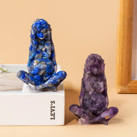 Statue de la Terre Mère en résine de cristal naturel SCJ, figurine de la déesse Gaïa en résine et éclats de cristal