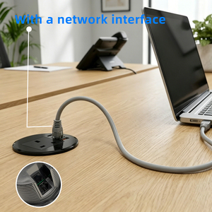 Prise de panneau ronde de 80 mm avec sortie USB et interface réseau, module de point faible personnalisable, vente en gros de prises d'usine - Product Image 2