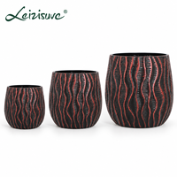 Pot de fleurs en plastique à motif ondulé moderne, jardinière décorative, grands pots en résine pour la décoration de la maison, du balcon, pot de plantes