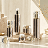 Lot de Bouteilles et Pots Cosmétiques Vides Haut de Gamme en Verre Doré Miroir pour Soins de la Peau – 30g, 50g, 40ml, 100ml, 120ml – en Plastique – Vente en Gros