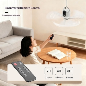 Nouveau ventilateur transfrontalier portable pour tente extérieure, rechargeable par USB, silencieux, pour dortoir, petit ventilateur de plafond en plastique avec éclairage d'urgence, 3 vitesses de vent - Product Image 4
