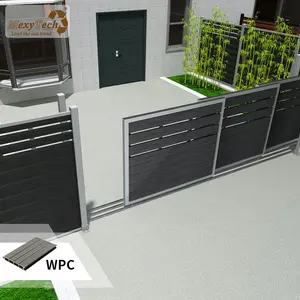 Foshan 맞춤형 디자인 자동 접이식 게이트 frontyard 울타리 게이트 wpc 울타리 패널