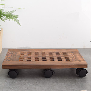 Pianta rotonda Caddy in legno resistente rotolamento pianta vaso di legno rotondo piante Dolly rulli carrello <span class=keywords><strong>con</strong></span> <span class=keywords><strong>ruote</strong></span> - Product Image 5
