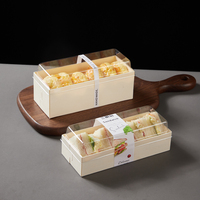 Boîte d'emballage alimentaire biodégradable jetable en bois pour sushis, desserts, pâtisseries, gâteaux, brownies, boulangerie, déjeuner, traiteur, conteneur à emporter
