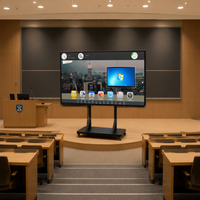Tableau blanc interactif intelligent 4K de 98 pouces avec caméra, microphone et partage d'écran sans fil pour grandes salles de réunion et usines