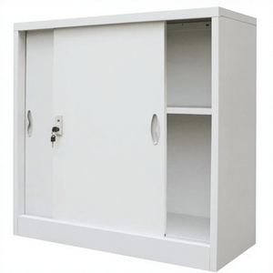Modern <b>Office</b> Cabinet with Sliding Doors Filing Sideboard Storage Adjustable- <b>Shelf</b> Easy Assembly Durable Metal Gray Commercial - Product Image 2