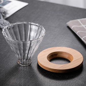 Pot de filtre à café en verre de conception populaire <span class=keywords><strong>la</strong></span> plus vendue avec entonnoir en verre et plateau en bambou - Product Image 6