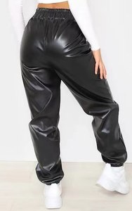 <span class=keywords><strong>Pantalon</strong></span> de jogging décontracté pour <span class=keywords><strong>femme</strong></span> en similicuir - Product Image 3