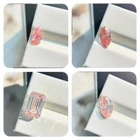 Diamants roses cultivés en laboratoire, taille émeraude, 1-7 carats, certifiés IGI, marque Huacan, pour la fabrication de bijoux, bague de fiançailles