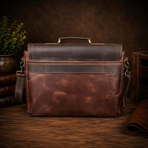 Maletín de Cuero para Contratistas, Maletín Profesional para el Trabajo, Bolsa de Mensajero para Portátil, Bolsa de Hombro para Viajes de Negocios para Hombres - Product Image 4