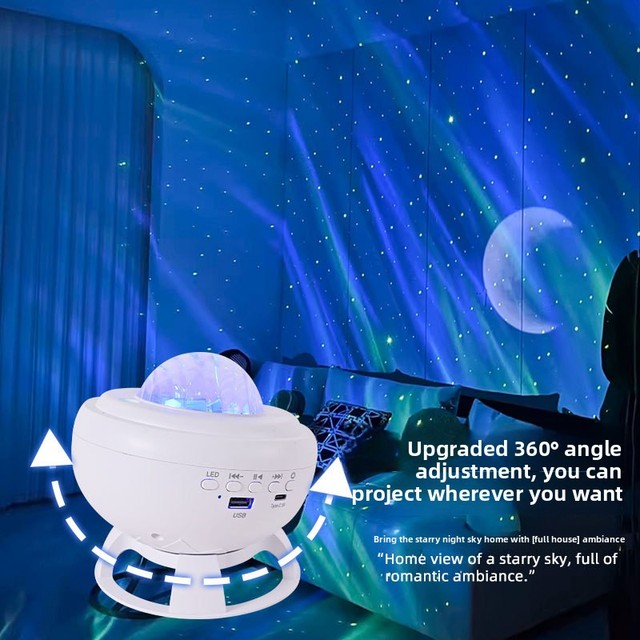 Speaker Galaxy Star Projector Night Light Ball Music RGB USB Rechargeable for Bedroom Kids Room Decor