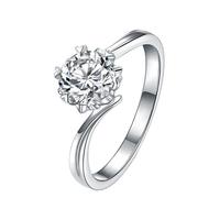 Bague en moissanite de couleur D de l'usine de bijoux MUSHAN pour femmes, argent sterling S925, flocon de neige torsadé, luxe léger