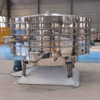 Mesin Pengayak Bubuk Moringa SS 304 Double Deck Round Tumbler Swing Vibrating Screen Sieve Shaker