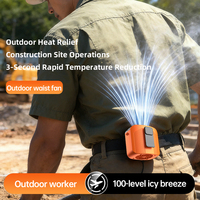 Ventilateur portable à clipser sur la ceinture ou à suspendre au cou, mini-ventilateur de refroidissement pour l'extérieur, idéal pour rafraîchir le corps