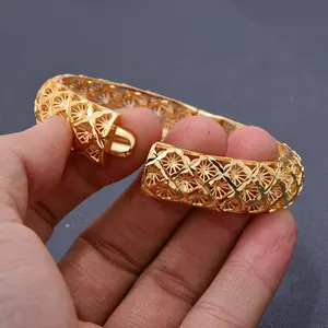 Pulsera de cobre, brazaletes de Color dorado para mujer, pulsera africana, diseñador de joyería de Dubái, regalo Hawaiano de moda de lujo árabe