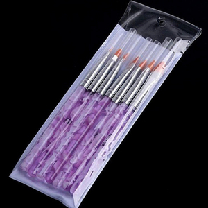 7Pcs Acrylic Handle Nail Art Brush <b>Set</b> Round Tip <b>Crimped</b> Ferrule UV Gel Painting Pens for Manicure - Product Image 3