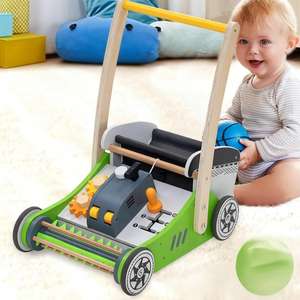 <span class=keywords><strong>Tondeuse</strong></span> à gazon en <span class=keywords><strong>bois</strong></span> multifonctionnelle pour nourrissons et enfants Poussette pour tout-petits Trotteur <span class=keywords><strong>Jouet</strong></span> éducatif Développement sensoriel Marcheur - Product Image 1